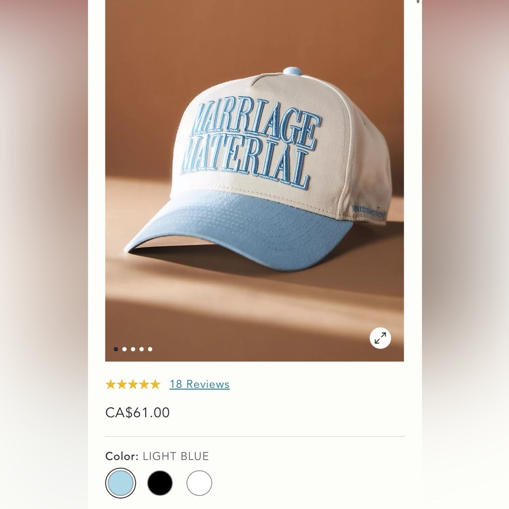 BRIDEMERCH marriage material bridal bachelorette baseball cap Anthropologie